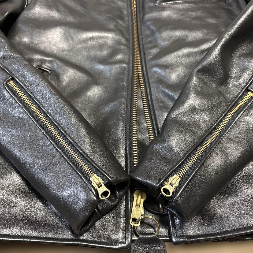 36inch 美品　バンソンB ブラック　レザー　シングルライダースジャケット