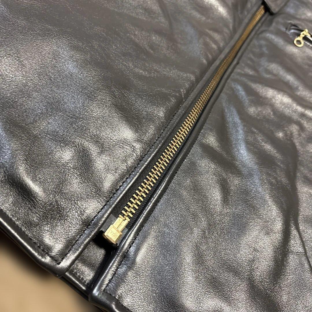 36inch 美品　バンソンB ブラック　レザー　シングルライダースジャケット