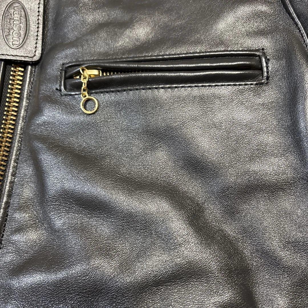 36inch 美品　バンソンB ブラック　レザー　シングルライダースジャケット