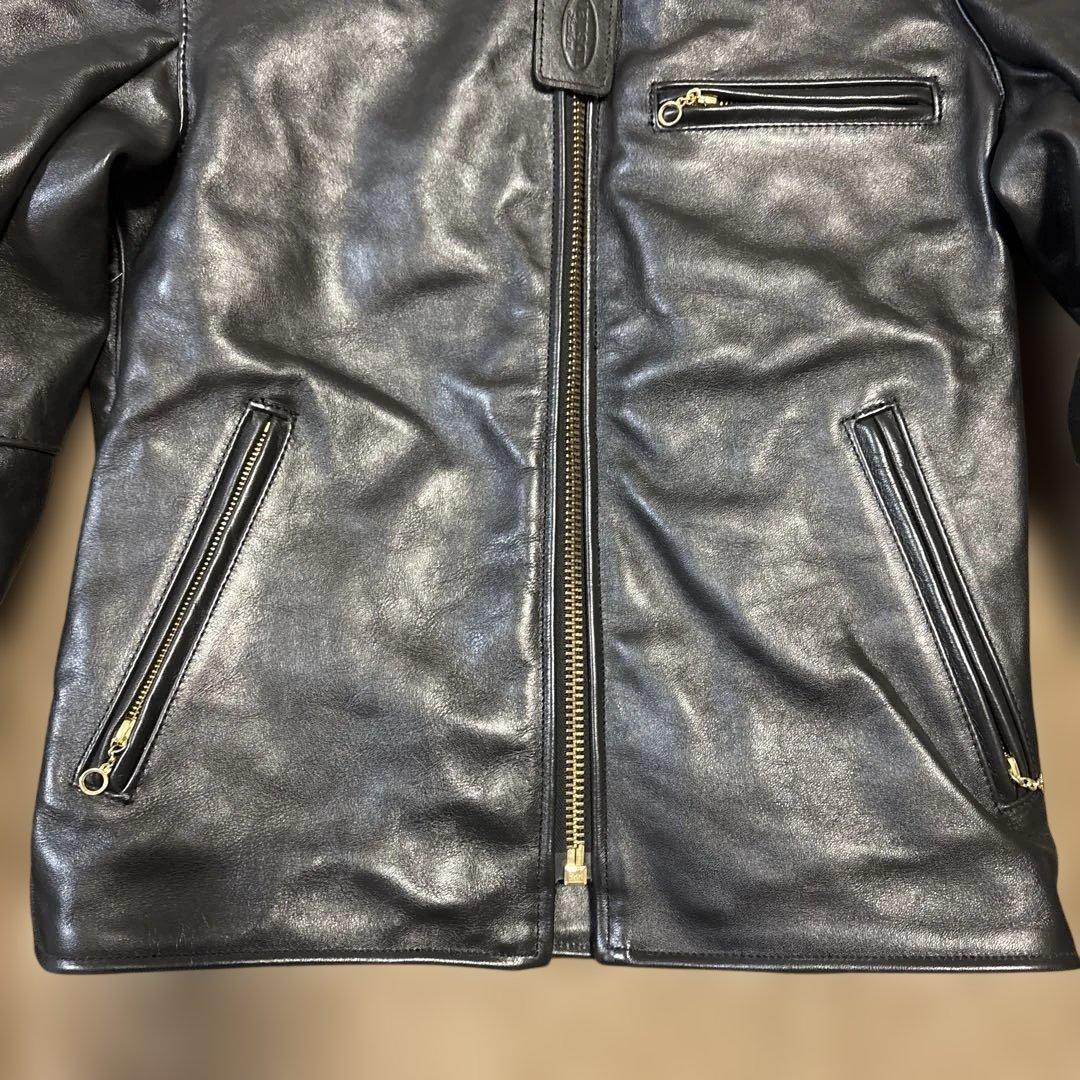 36inch 美品　バンソンB ブラック　レザー　シングルライダースジャケット