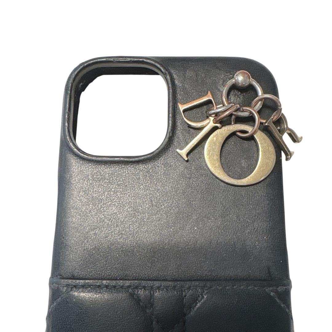 ［正規品］Dior ディオール　iPhone 14ケース　黒 キルティング