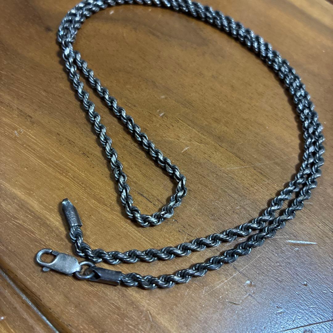 sterling silver925ツイストチェーンネックレス