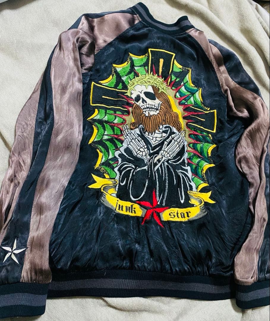 JUNK STAR 日本　限定版　スカジャン サテン　vintage 2面使う