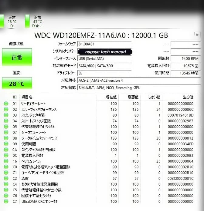 WD 12TB 外付けHDD 美品 2022年購入 防振パッド付