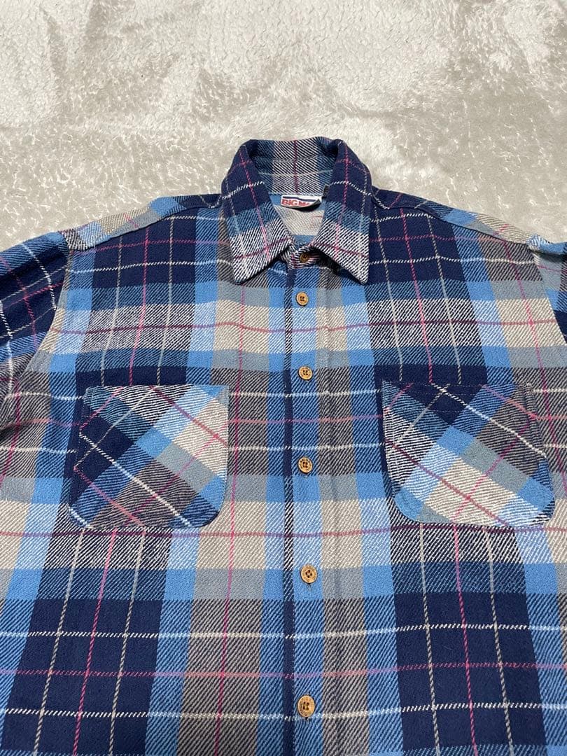 大人気　80s BIG MAC ブルーベース　ネルシャツ L