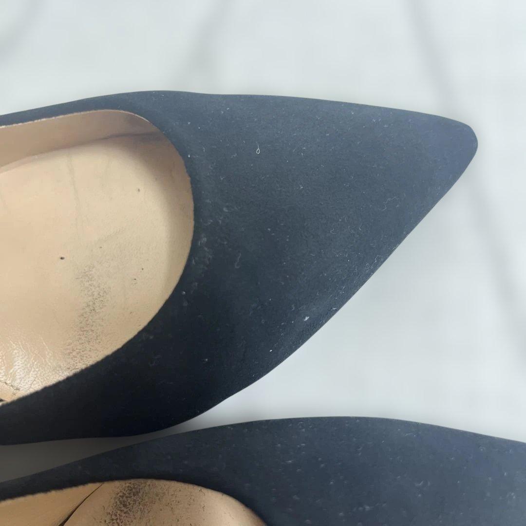 ペリーコ　スエード　ブラック　ヒール　37 1/2