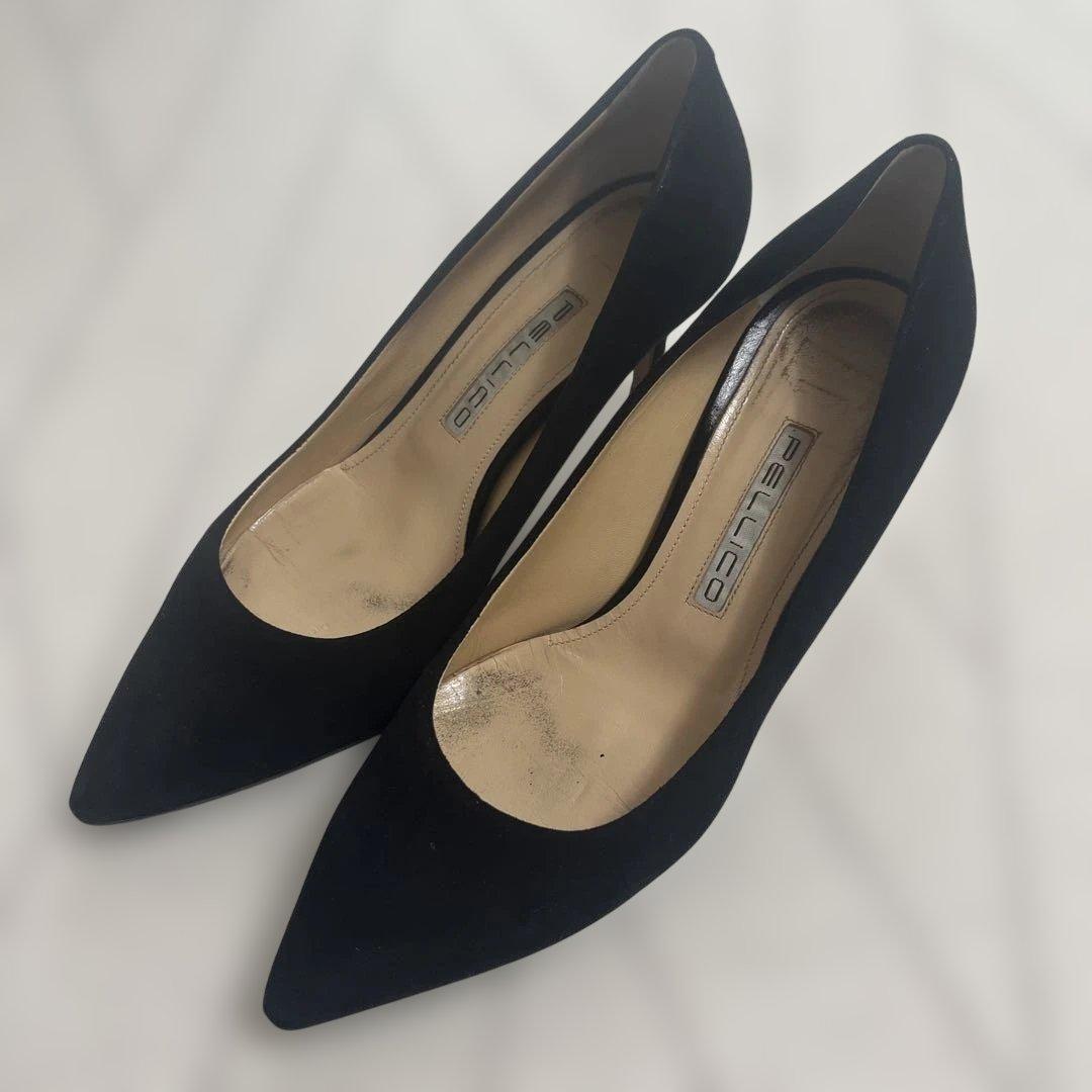 ペリーコ　スエード　ブラック　ヒール　37 1/2