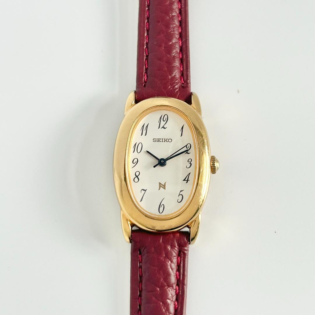 整備済 SEIKO NOIE オーバル 電池交換済 新品ベルト
