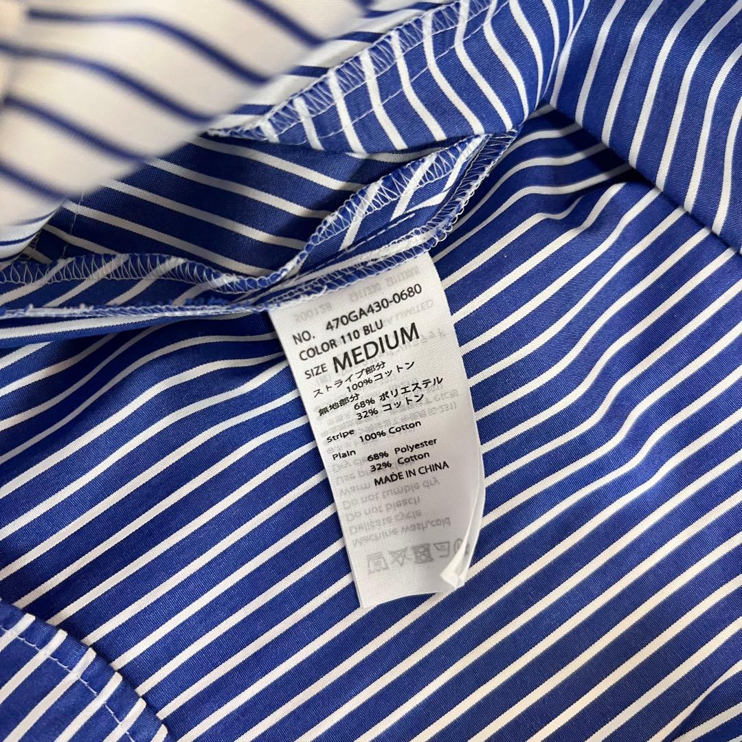 nagonstans Stripe MIX egg ドレープ SH シャツ