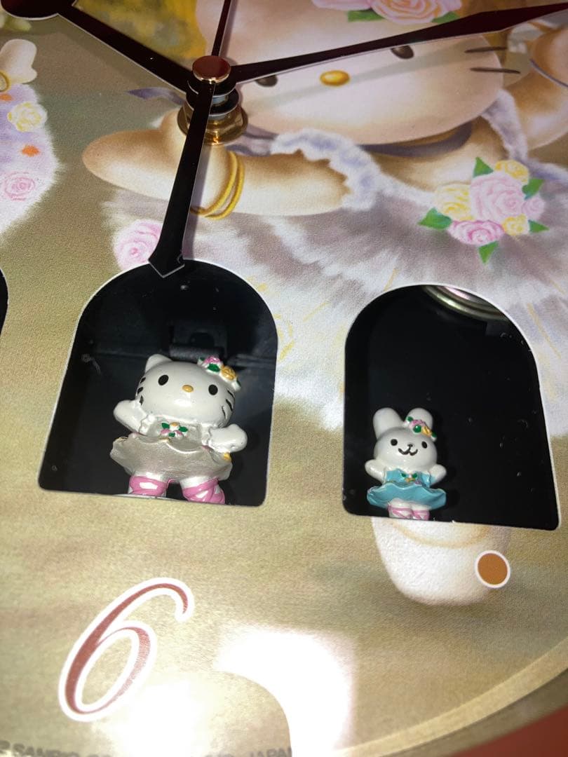【中古品】ハローキティ からくり時計　バレリーナ