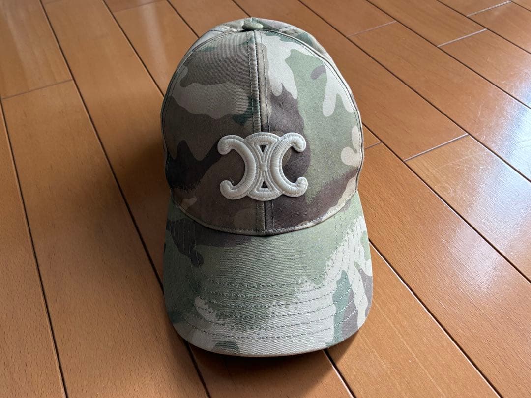 CELINE ベースボールキャップ size:M 迷彩柄 クリーニング済