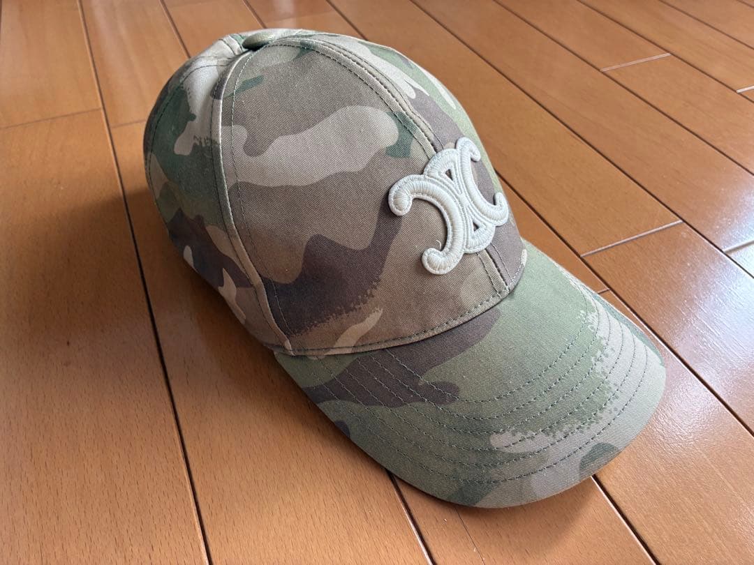CELINE ベースボールキャップ size:M 迷彩柄 クリーニング済