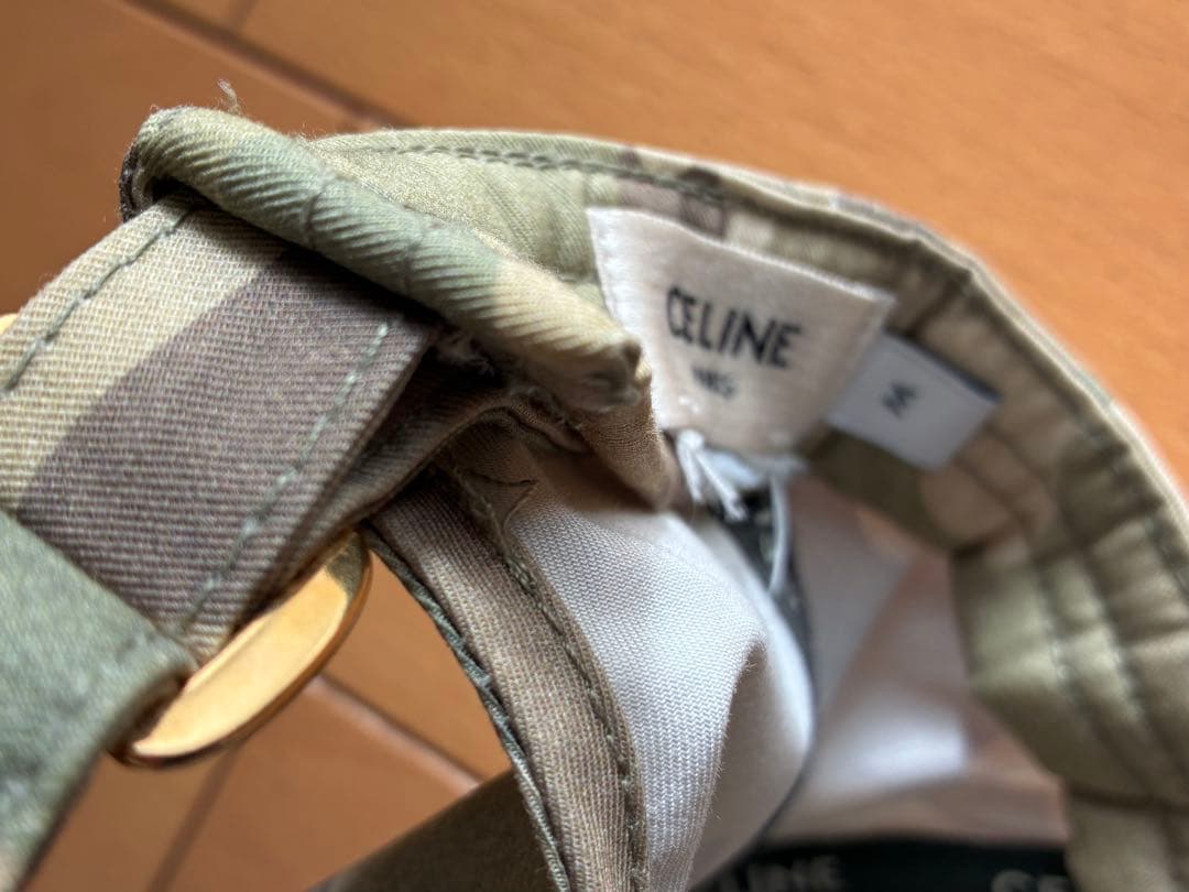 CELINE ベースボールキャップ size:M 迷彩柄 クリーニング済
