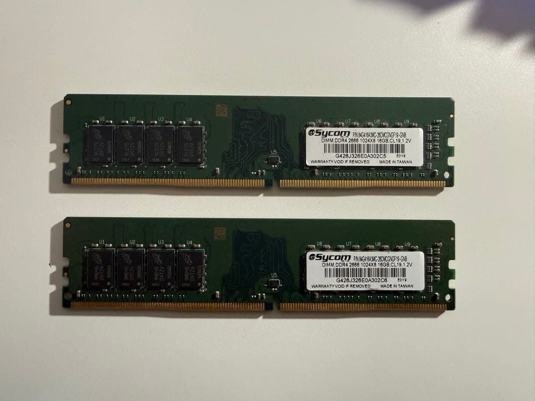 Sycom DDR4-2666 16GB メモリ２枚(32GB)セット
