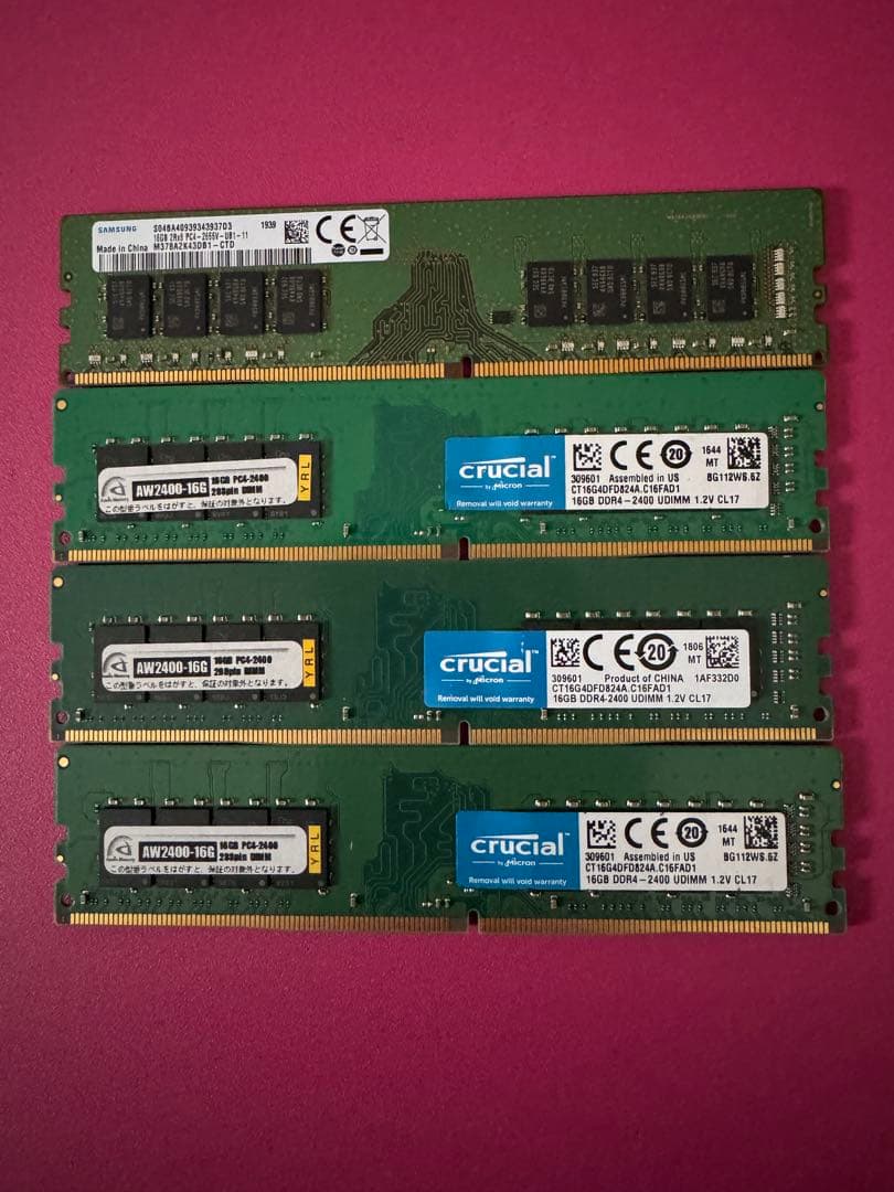 DDR4 64GB(16GB×4枚) DT用メモリー