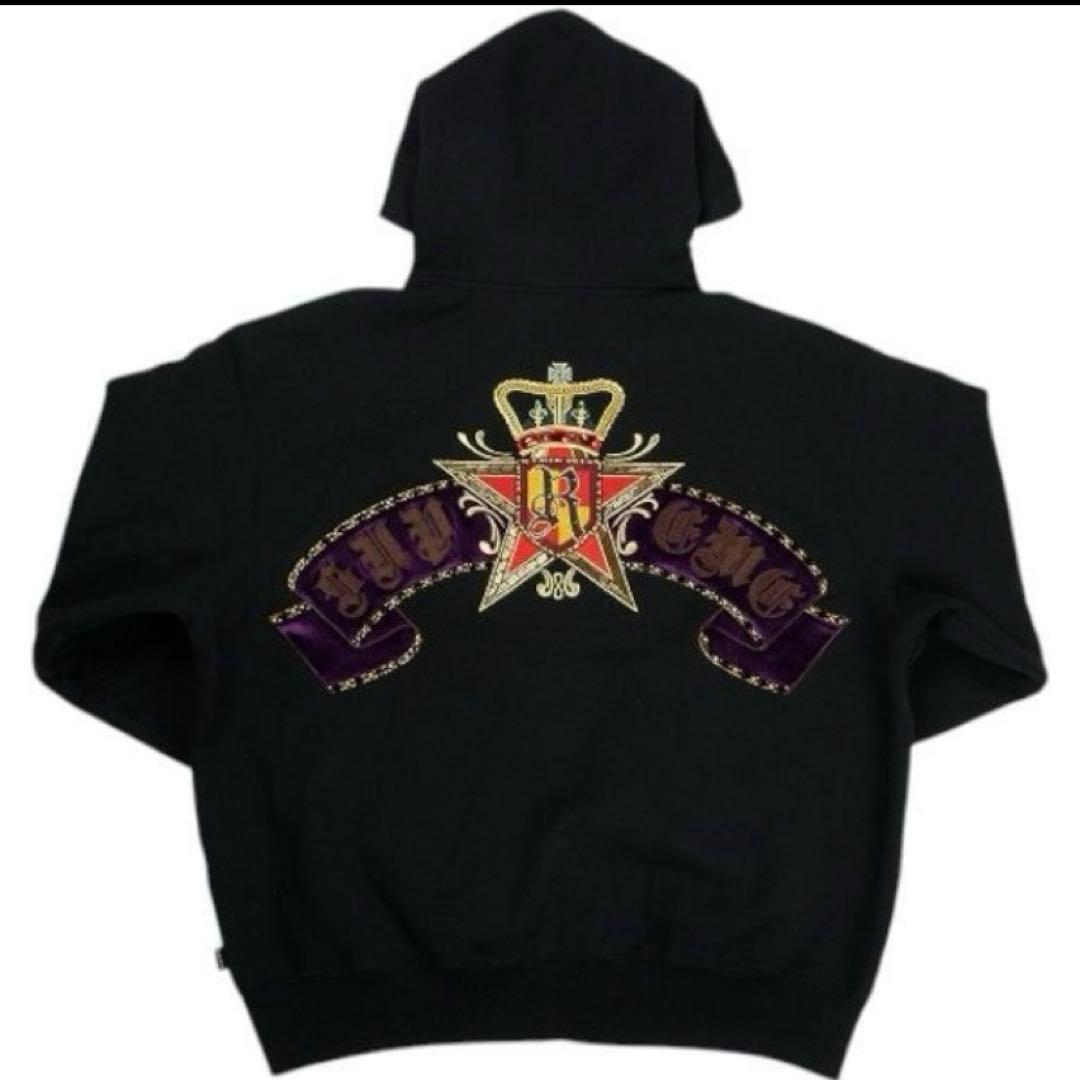 Supreme Crest Zip Up Hooded 黒　BLACK L
