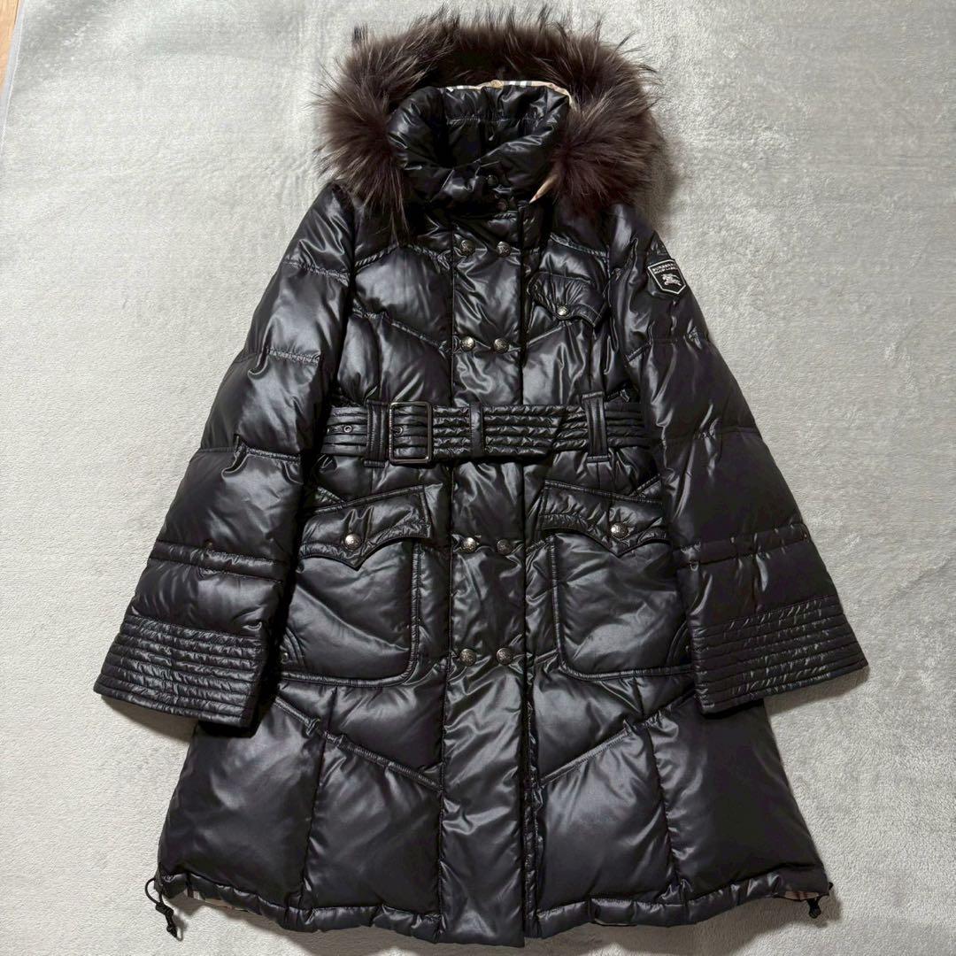 BURBERRY バーバリー ダウンコート ノバチェック エンブレム サイズ38