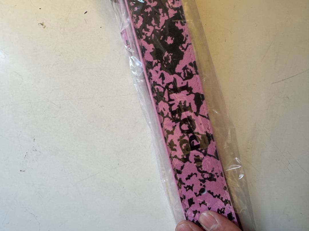 小物 BOTT python printed leather belt pink