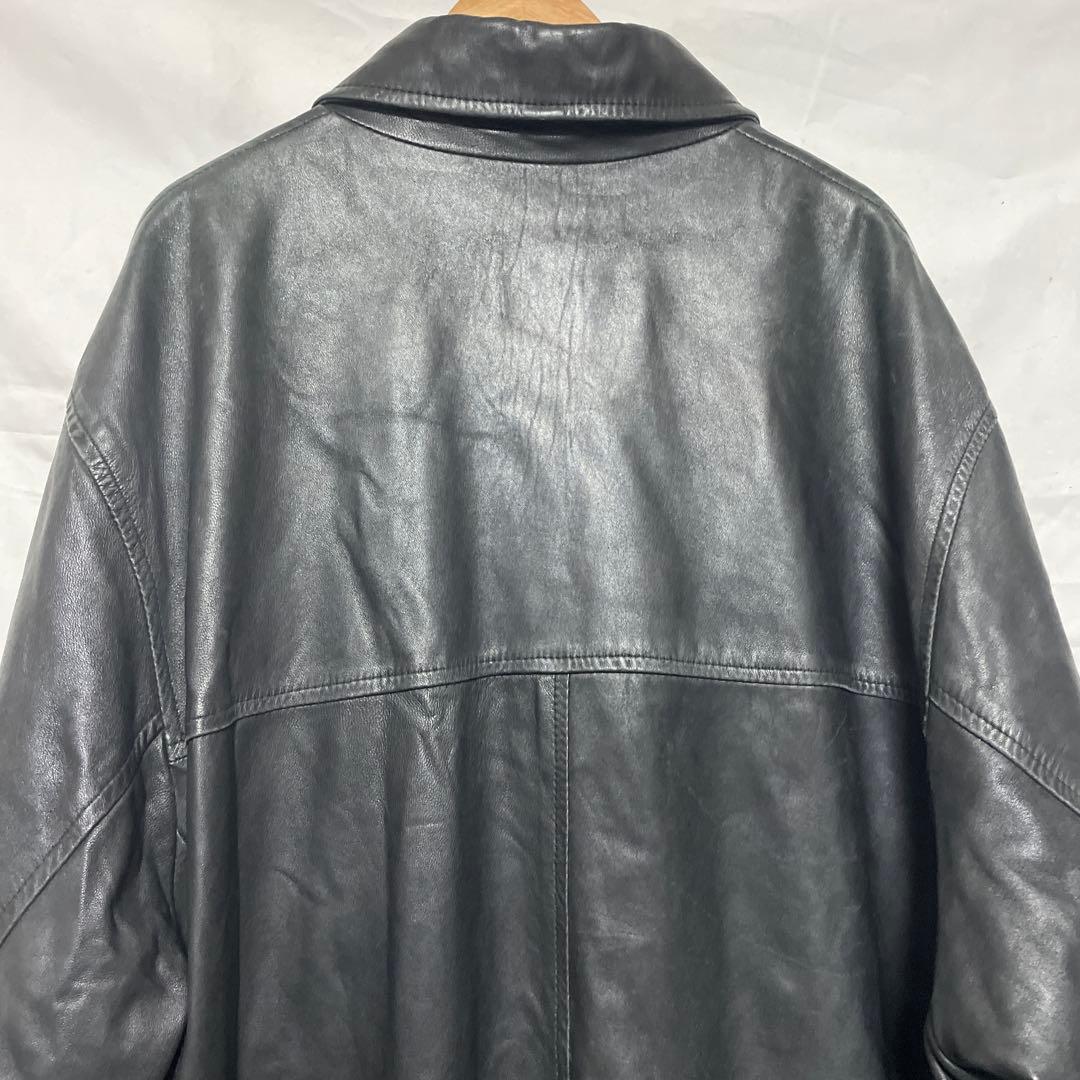 レザー古着 希少ビッグサイズ ラム本革カバーオール カーコート ヴィンテージ
