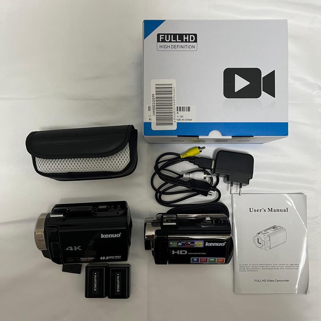 kenuo デジタル4kハンディビデオカメラ　ビデオカメラ　動作確認済　おまけ付