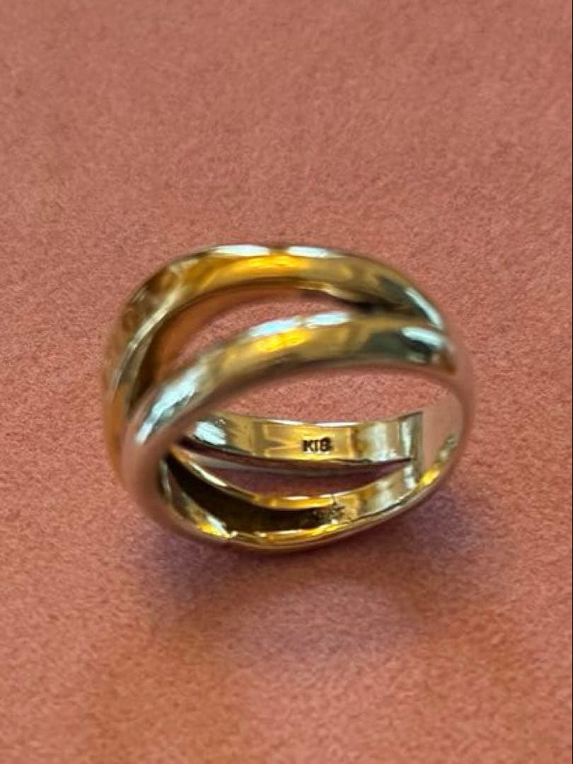 トラサルディ 925シルバー 18Kツイストデザインリング