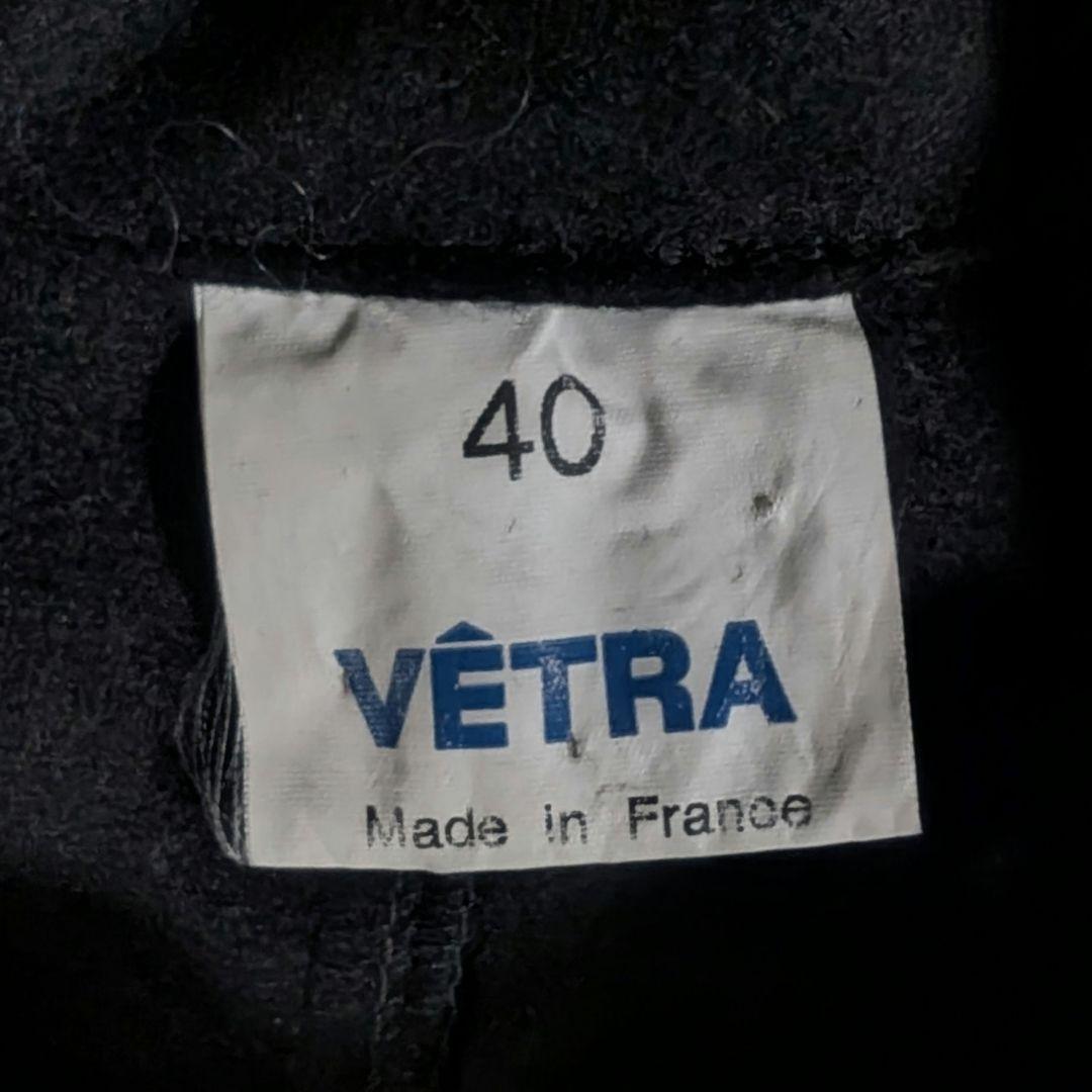 フランス製　70s　VETRA　デッドストック　上質生地　クラシックコート　黒