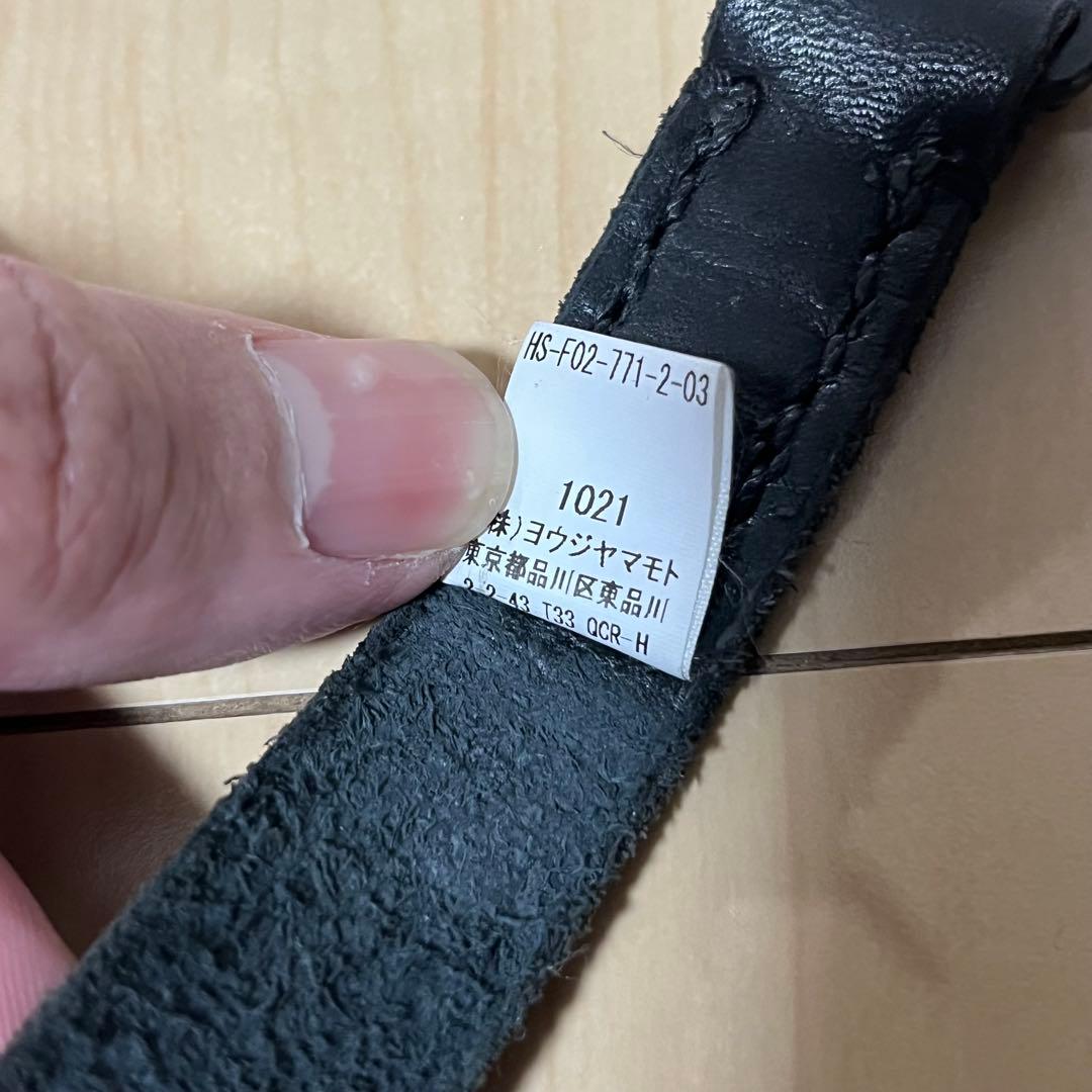 ヨウジヤマモトプールオム　24SS ロングレザーベルト　ブラック