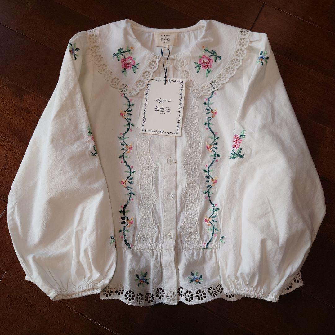Sézane x Sea New York セザンヌ 刺繍 レース ブラウス