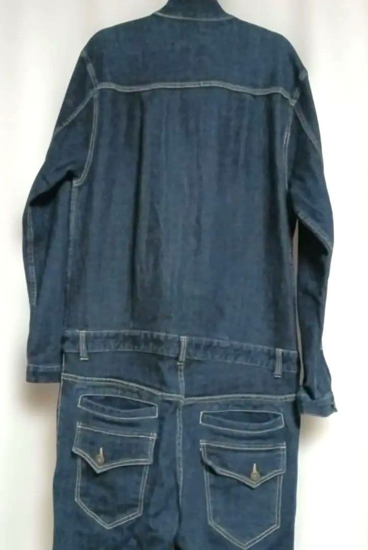 AKERICO デニムつなぎ　Lサイズ ダークブルー