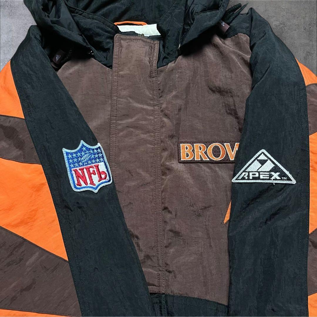 90s NFL ブラウンズ 中綿ジャケット ヴィンテージ チームロゴ刺繍
