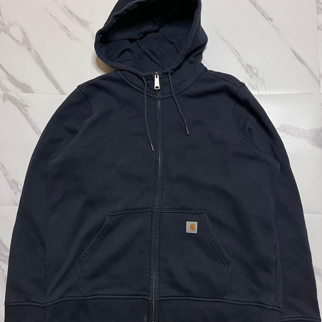 Carhartt カーハート ロゴパッチ 無地 フルジップパーカー 裏起毛