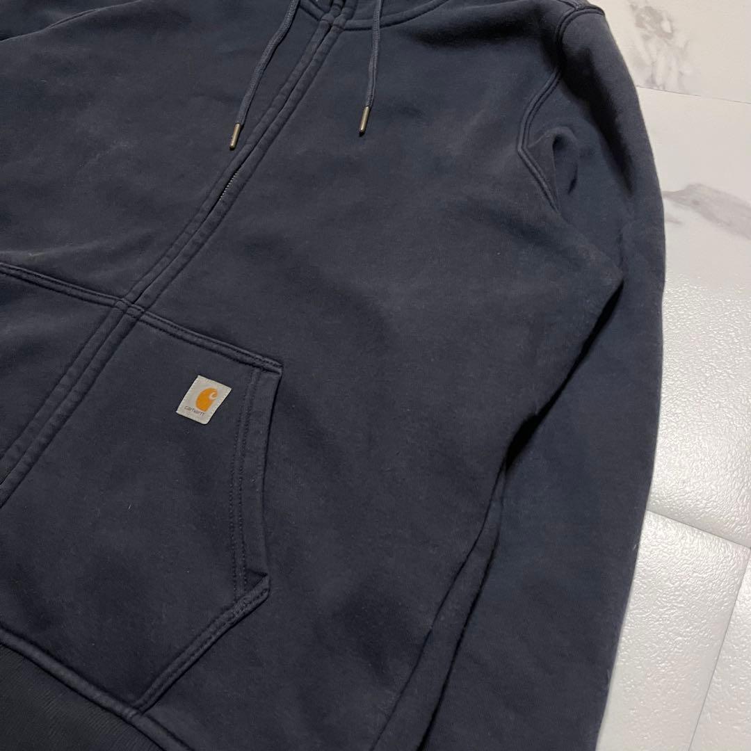 Carhartt カーハート ロゴパッチ 無地 フルジップパーカー 裏起毛