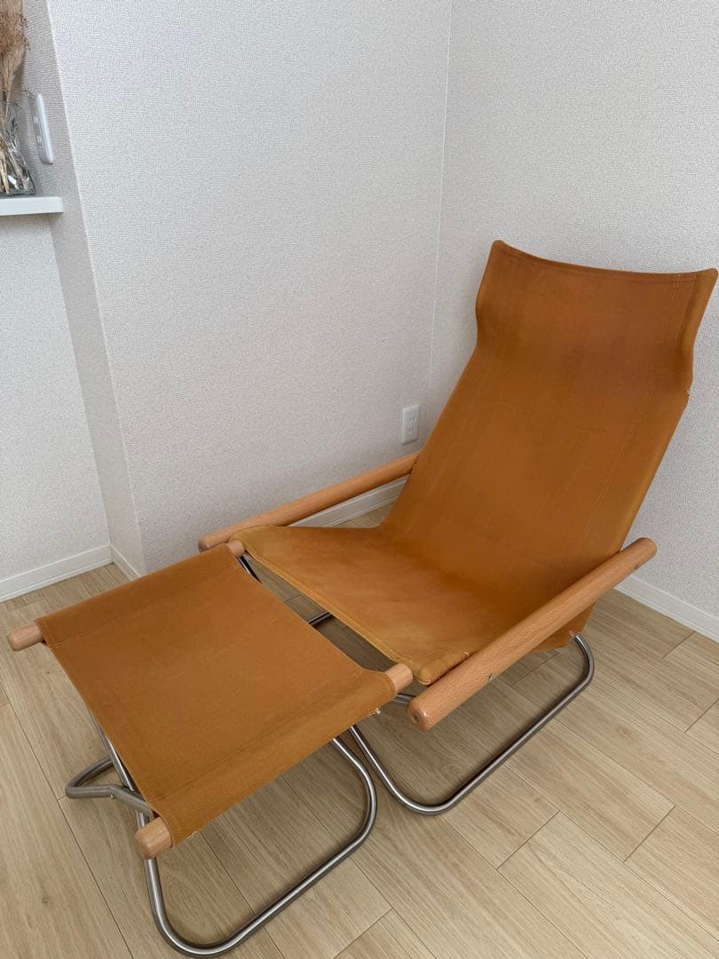 セット販売　ニーチェアx オットマンセット ナチュラル✖️キャメル