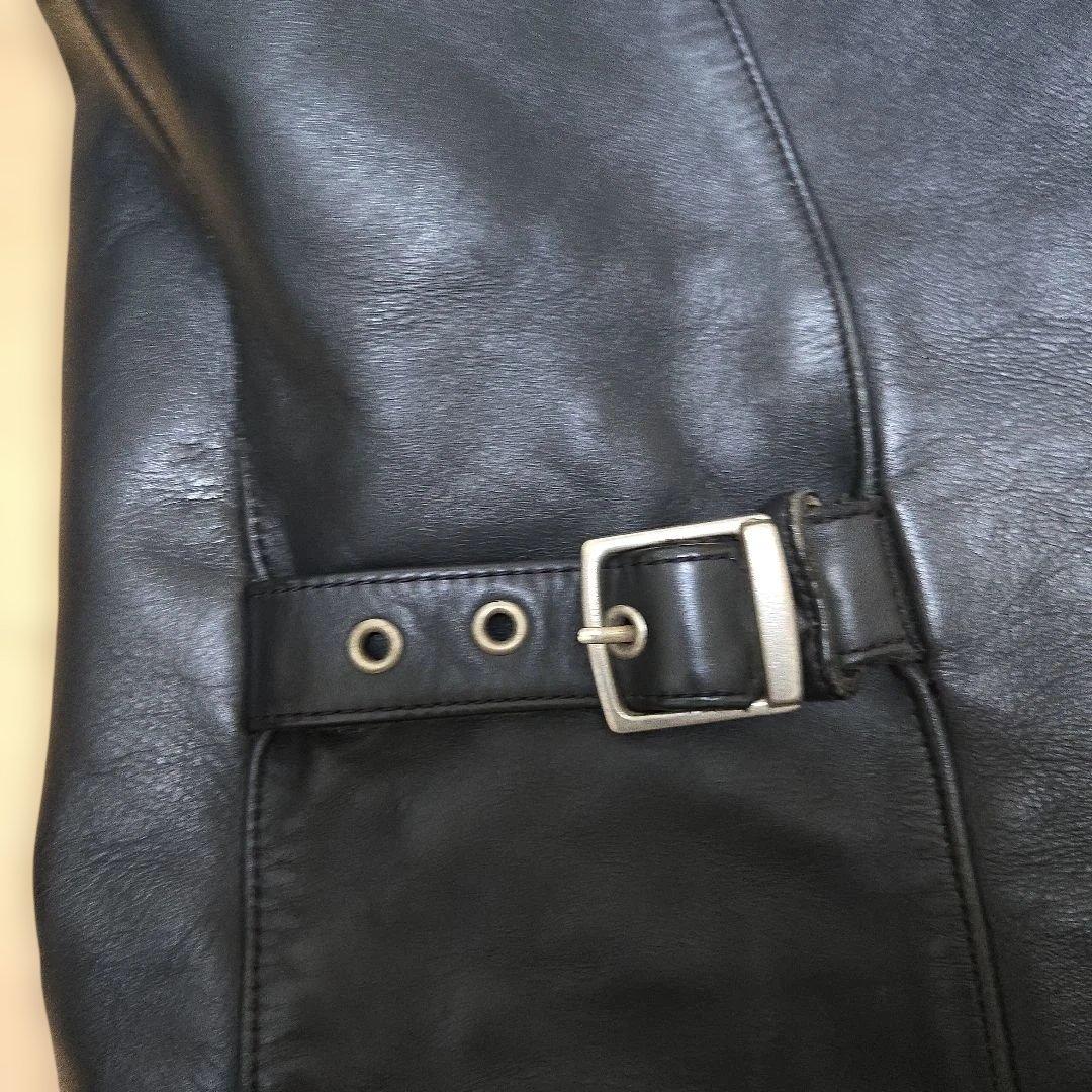 (最終値下げ）ブラック　レザー　シングル　ライダースジャケット　アウトロー　牛革