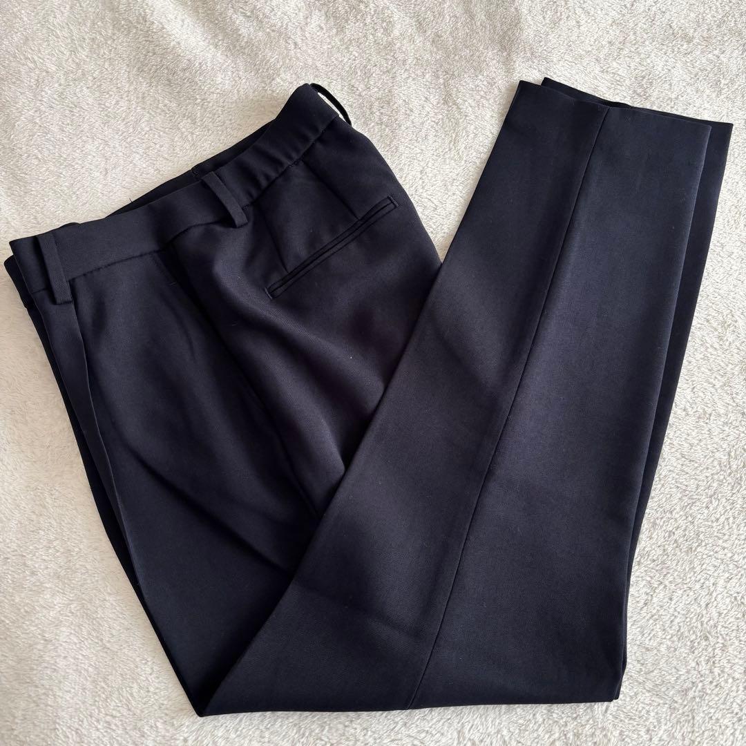 ✨️美品✨️ PLST プラステ ノーカラー パンツスーツ ネイビー Sサイズ