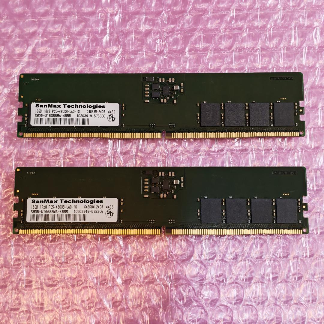 メモリー Micron DDR5 4800 32GB 16GBx2 SanMax