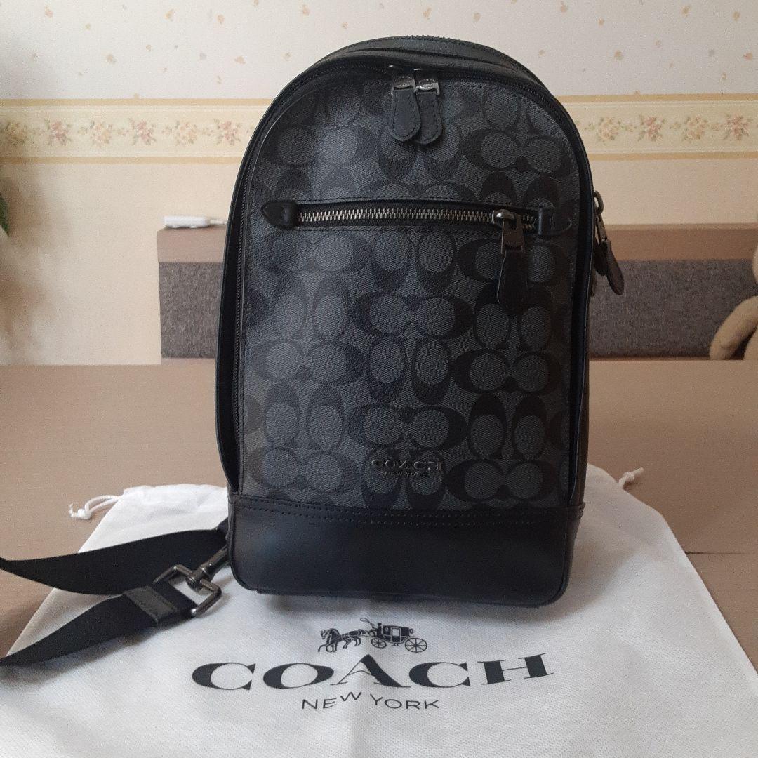 COACH ボディバッグ ブラック/グレー
