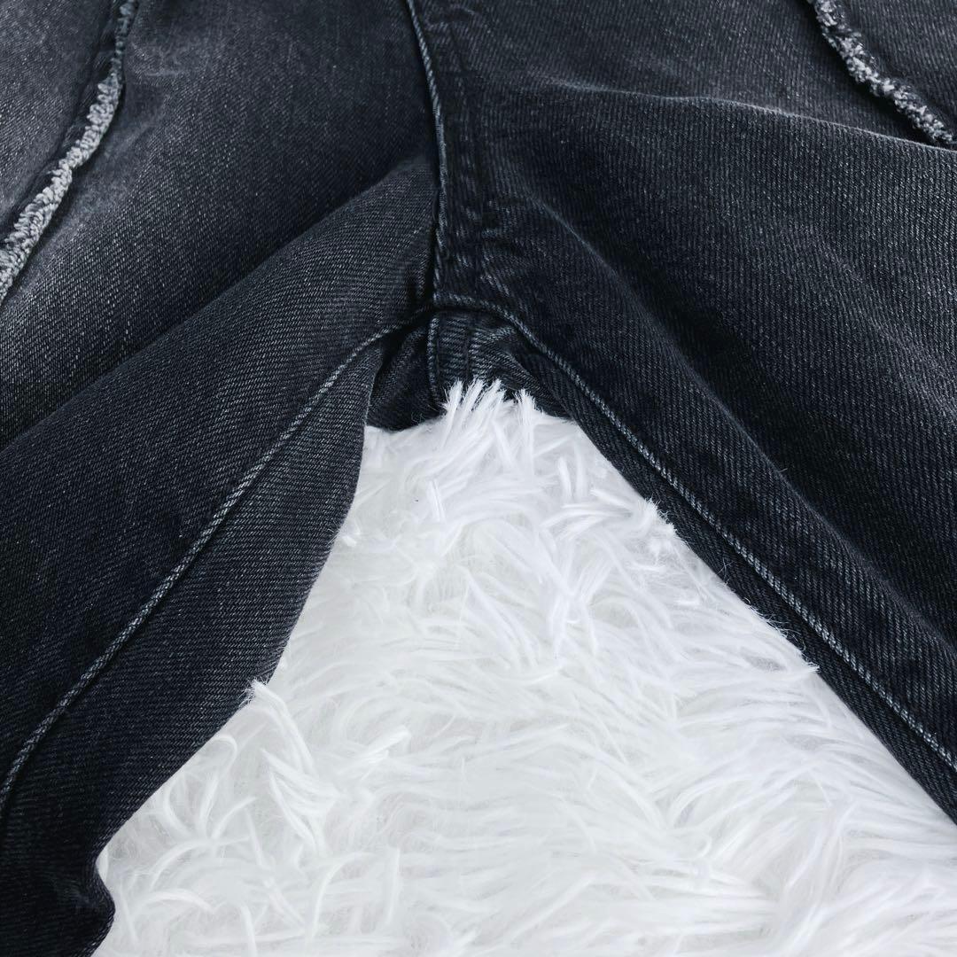 現行　ADAMETROPE' センターフリンジ　コクーンデニムパンツ　黒　34