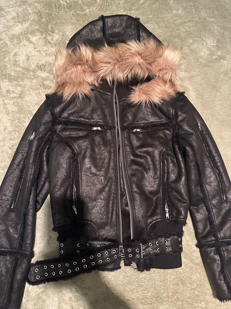 ジャケット・アウター RACERWORLDWIDE sheepskin jacket S black
