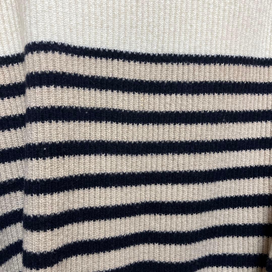 ☆*☆様 DRAWER 9Gウールカシミヤ あぜ編みボーダーニットドゥロワーbl