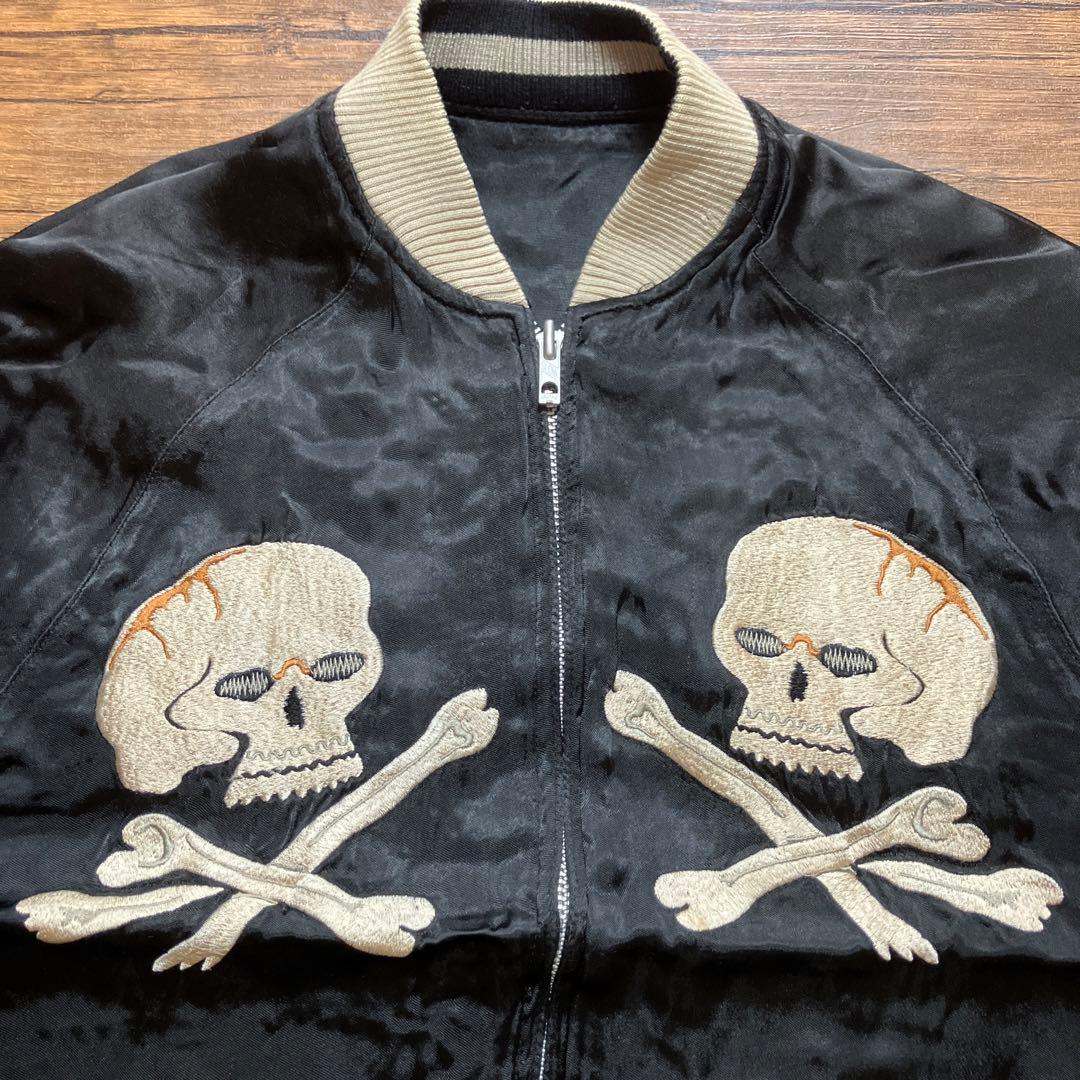 スカジャン　リバーシブル　レーヨン　ハワイ　髑髏　スカル　和柄　龍　竜