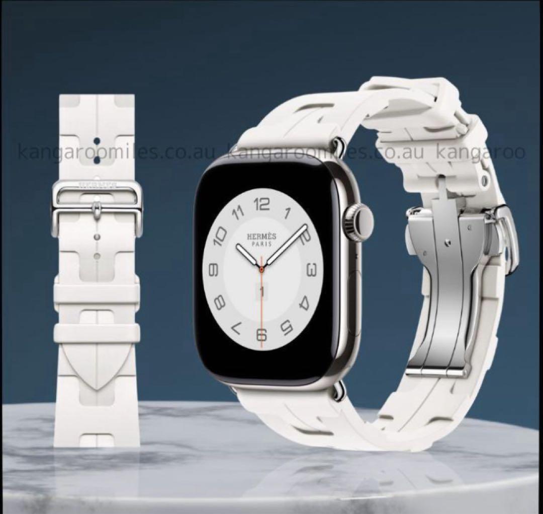 HERMES アップルウォッチバンド シングルツアーKILIM 42 BLANC