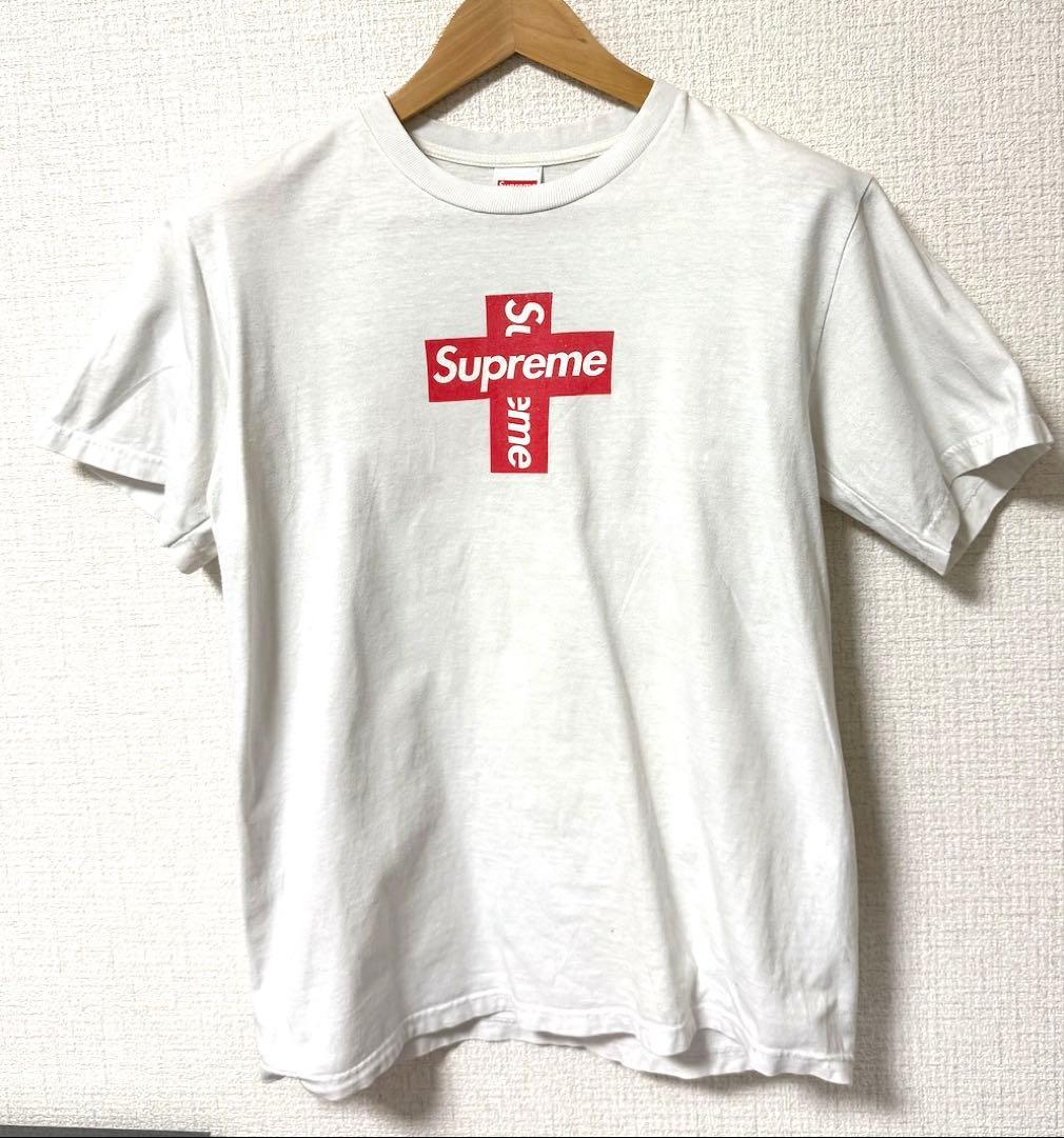 Supreme クロスボックスロゴTシャツ S 白 美品
