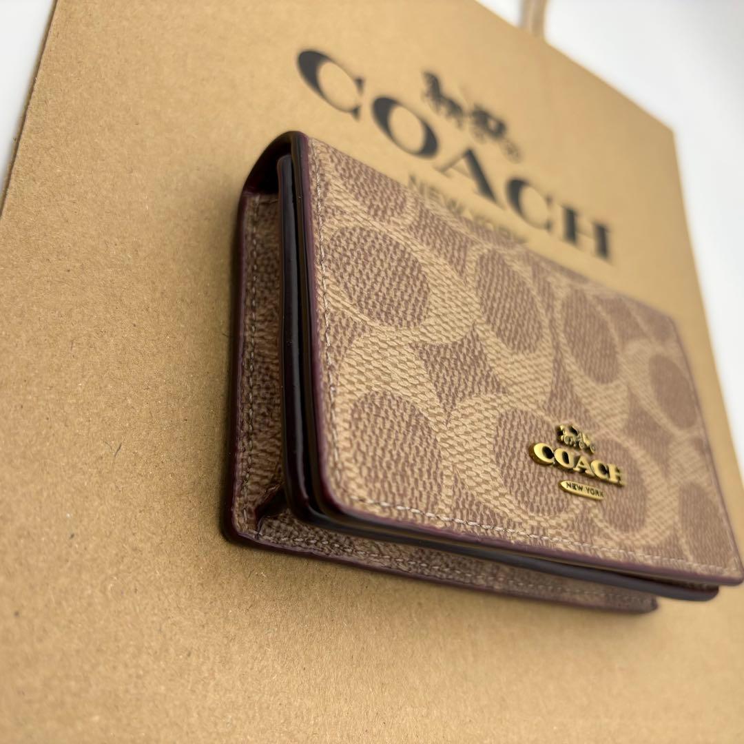 【COACH☆新品】ビジネス カード ケース シグネチャー キャンバス！名刺入れ