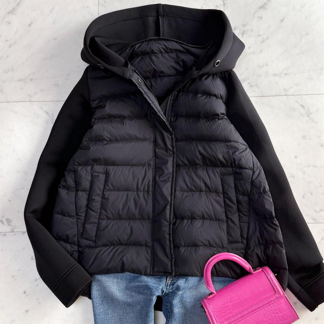 美品 ルイルエブティック ダンボールニット ライトダウンジャケット◆ブラック