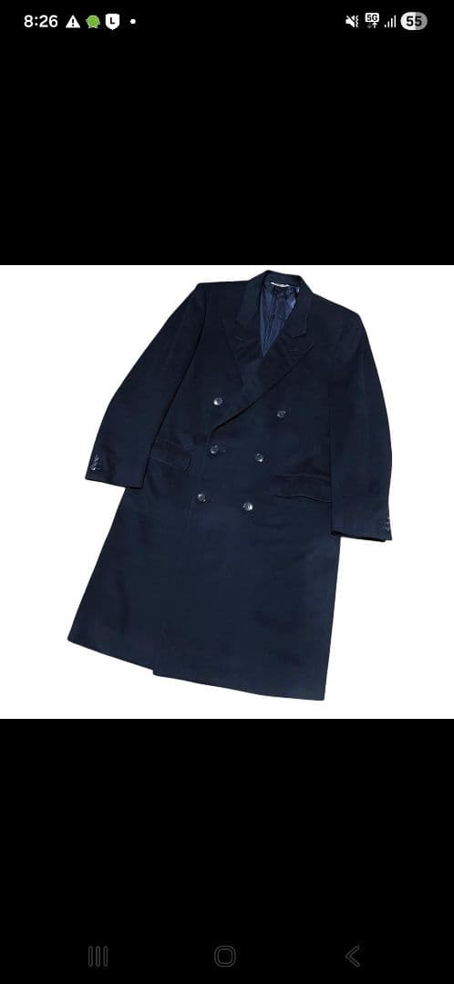 あ*郎様 美品 イタリア製 ゼニヤ カシミヤ90% ダブルブレスト コート 50