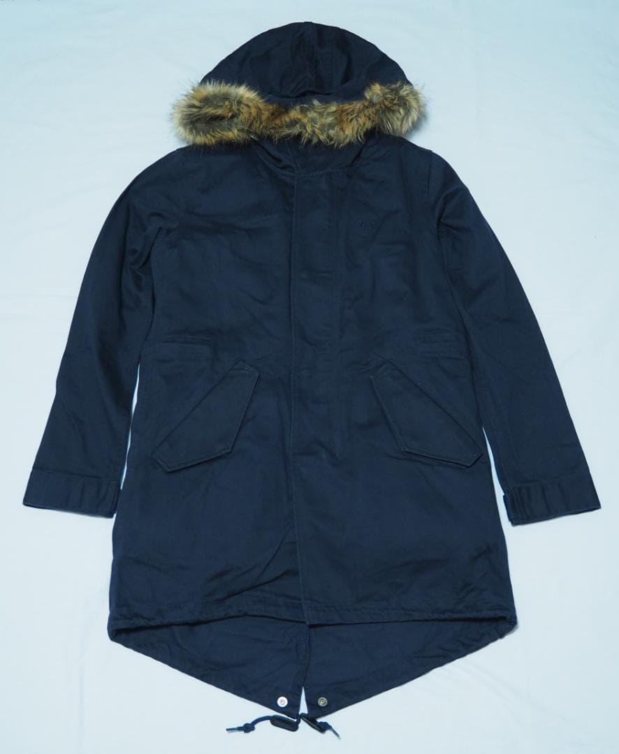 FRED PERRY フレッドペリー ダークネイビー モッズコート フード付美品
