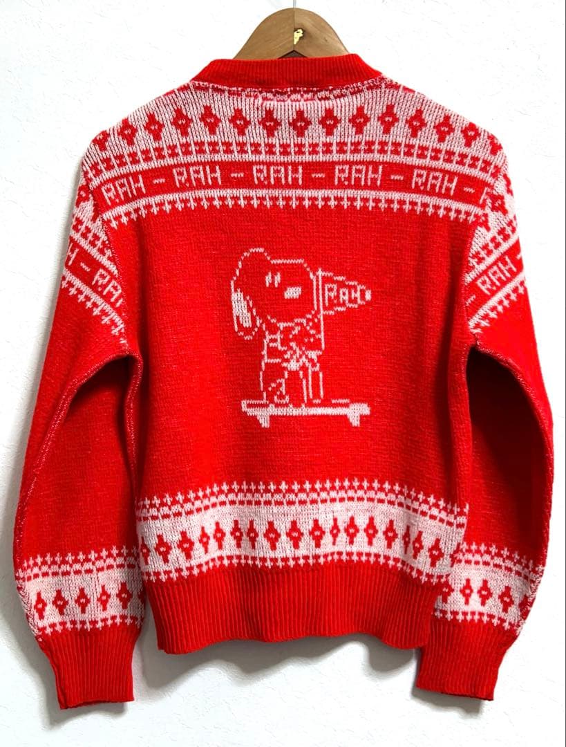 70s ARROW スヌーピー ジャガード アクリル ニットセーター レアカラー