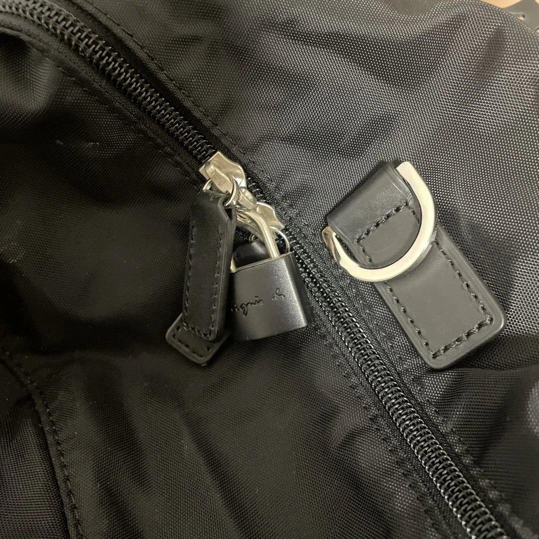 agnès b. VOYAGE ブラックボストンバッグ