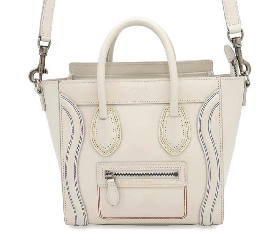 美品　セリーヌ ラゲージ　ナノ　マルチカラーステッチ　ショルダー